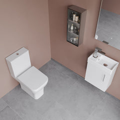 [BFZSA001] Freehay Wall Hung Cloakroom Set, Vanity Basin Unit, Toilet Pan, Cistern, Seat & Mini Basin Tap - Lifestyle 2