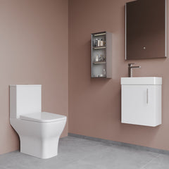 [BFZSA001] Freehay Wall Hung Cloakroom Set, Vanity Basin Unit, Toilet Pan, Cistern, Seat & Mini Basin Tap - Lifestyle 3