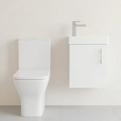 [BFZSA001] Freehay Wall Hung Cloakroom Set, Vanity Basin Unit, Toilet Pan, Cistern, Seat & Mini Basin Tap - Silo