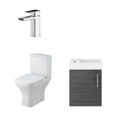 [BFZSA004] Freehay Wall Hung Cloakroom Set, Vanity Basin Unit, Toilet Pan, Cistern, Seat & Mini Basin Tap - Cutout
