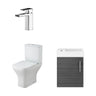 [BFZSA004] Freehay Wall Hung Cloakroom Set, Vanity Basin Unit, Toilet Pan, Cistern, Seat & Mini Basin Tap - Cutout