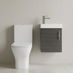 [BFZSA004] Freehay Wall Hung Cloakroom Set, Vanity Basin Unit, Toilet Pan, Cistern, Seat & Mini Basin Tap - Silo