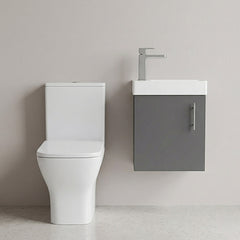 [BFZSA007] Freehay Wall Hung Cloakroom Set, Vanity Basin Unit, Toilet Pan, Cistern, Seat & Mini Basin Tap - Silo