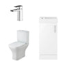 [BFZSA008] Freehay Floor Standing Cloakroom Set, Vanity Basin Unit, Toilet Pan, Cistern, Seat & Mini Basin Tap - Cutout