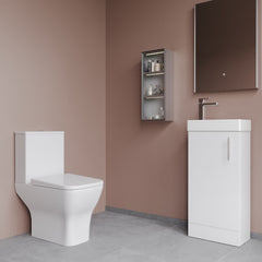 [BFZSA008] Freehay Floor Standing Cloakroom Set, Vanity Basin Unit, Toilet Pan, Cistern, Seat & Mini Basin Tap - Lifestyle 3