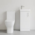 [BFZSA008] Vanity Basin Unit, Tap, and Toilet Set - Gloss White/Chrome - Silo