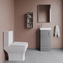 [BFZSA010] Vanity Basin Unit, Tap, and Toilet Set - Gloss White/Chrome - Lifestyle 1