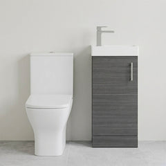 [BFZSA010] Vanity Basin Unit, Tap, and Toilet Set - Gloss White/Chrome - Silo