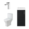 [BFZSA011] Freehay Floor Standing Cloakroom Set, Vanity Basin Unit, Toilet Pan, Cistern, Seat & Mini Basin Tap - Cutout