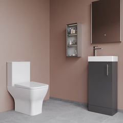 [BFZSA013] Freehay Floor Standing Cloakroom Set, Vanity Basin Unit, Toilet Pan, Cistern, Seat & Mini Basin Tap - Lifestyle 3