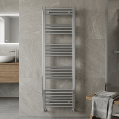 [BH416N] Yarnfield Straight Heated Rail Dual Fuel Towel Warmer, 400mm - Choice of Size and Colour - Silo