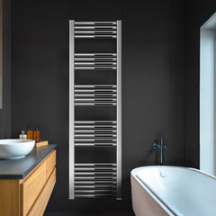[BH418N] Yarnfield Straight Heated Rail Dual Fuel Towel Warmer, 400mm - Choice of Size and Colour - Lifestyle 1