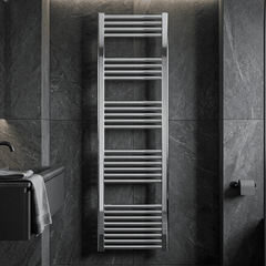 [BH418N] Yarnfield Straight Heated Rail Dual Fuel Towel Warmer, 400mm - Choice of Size and Colour - Silo