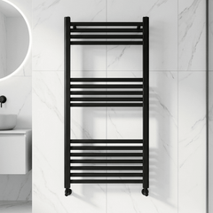 [BH508ANT] Yarnfield Straight Heated Rail Dual Fuel Towel Warmer, 500mm - Choice of Size and Colour - Silo