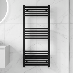 [BH510MB] Straight Heated Heated Towel Rail Radiator, 555W, 500 x 1000mm, Matt Black - Silo