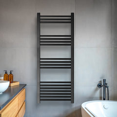 [BH512ANT] Straight Heated Heated Towel Rail Radiator, 376W, 500 x 1200mm, Anthracite - Lifestyle 1