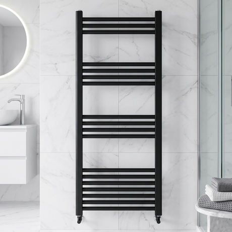Straight Heated Rail Dual Fuel Towel Warmer, W: 500mm – Choice of Size & Finish