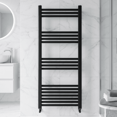[BH512ANT] Straight Heated Heated Towel Rail Radiator, 376W, 500 x 1200mm, Anthracite - Silo