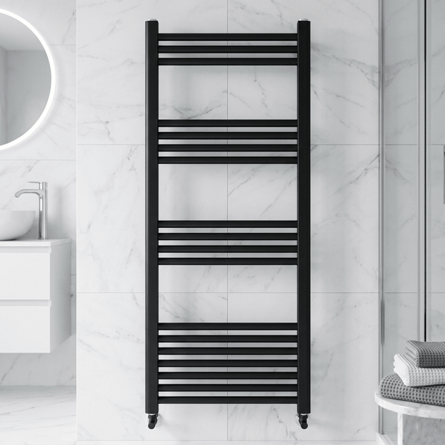 [BH512ANT] Straight Heated Heated Towel Rail Radiator, 376W, 500 x 1200mm, Anthracite - Silo