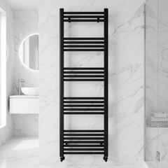 [BH514MB] Straight Heated Heated Towel Rail Radiator, 781W, 500 x 1400mm, Matt Black - Silo