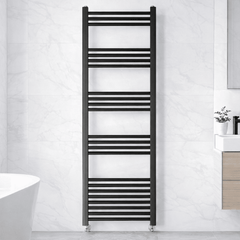 [BH515MB] Yarnfield Straight Heated Rail Dual Fuel Towel Warmer, 500mm - Choice of Size and Colour - Silo