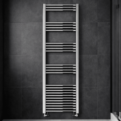 [BH515N] Yarnfield Straight Heated Rail Dual Fuel Towel Warmer, 500mm - Choice of Size and Colour - Silo
