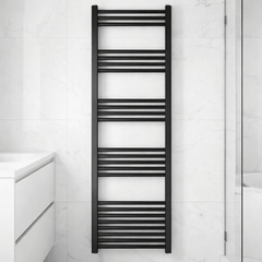 [BH516MB] Yarnfield Straight Heated Rail Dual Fuel Towel Warmer, 500mm - Choice of Size and Colour - Silo