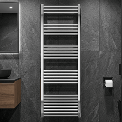 [BH516N] Yarnfield Straight Heated Rail Dual Fuel Towel Warmer, 500mm - Choice of Size and Colour - Silo