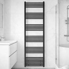 [BH518MB] Yarnfield Straight Heated Rail Dual Fuel Towel Warmer, 500mm - Choice of Size and Colour - Silo