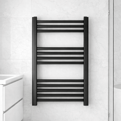[BH607MB] Yarnfield Straight Heated Heated Towel Rail Radiator, 600mm - Choice of Size and Colour - Silo