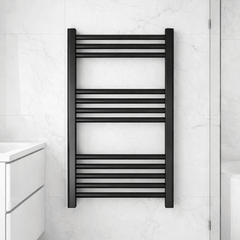 [BH608MB] Yarnfield Straight Heated Heated Towel Rail Radiator, 600mm - Choice of Size and Colour - Silo