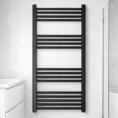 [BH611MB] Yarnfield Straight Heated Heated Towel Rail Radiator, 600mm - Choice of Size and Colour - Silo