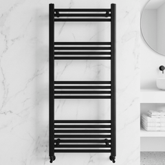 [BH612MB] Yarnfield Straight Heated Heated Towel Rail Radiator, 600mm - Choice of Size and Colour - Silo