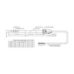 [BHAC312] Electric Towel Rail Heating Element, Choice of Wattage - Technical Drawing