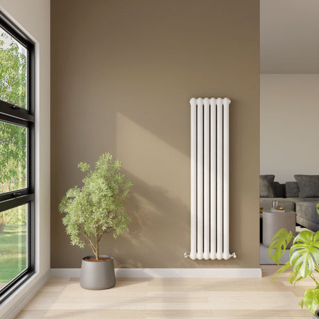 [BHAS002] Balterley Aspire Vertical Double Panel Radiator, 1500mm x 383mm - Gloss White - Lifestyle 1