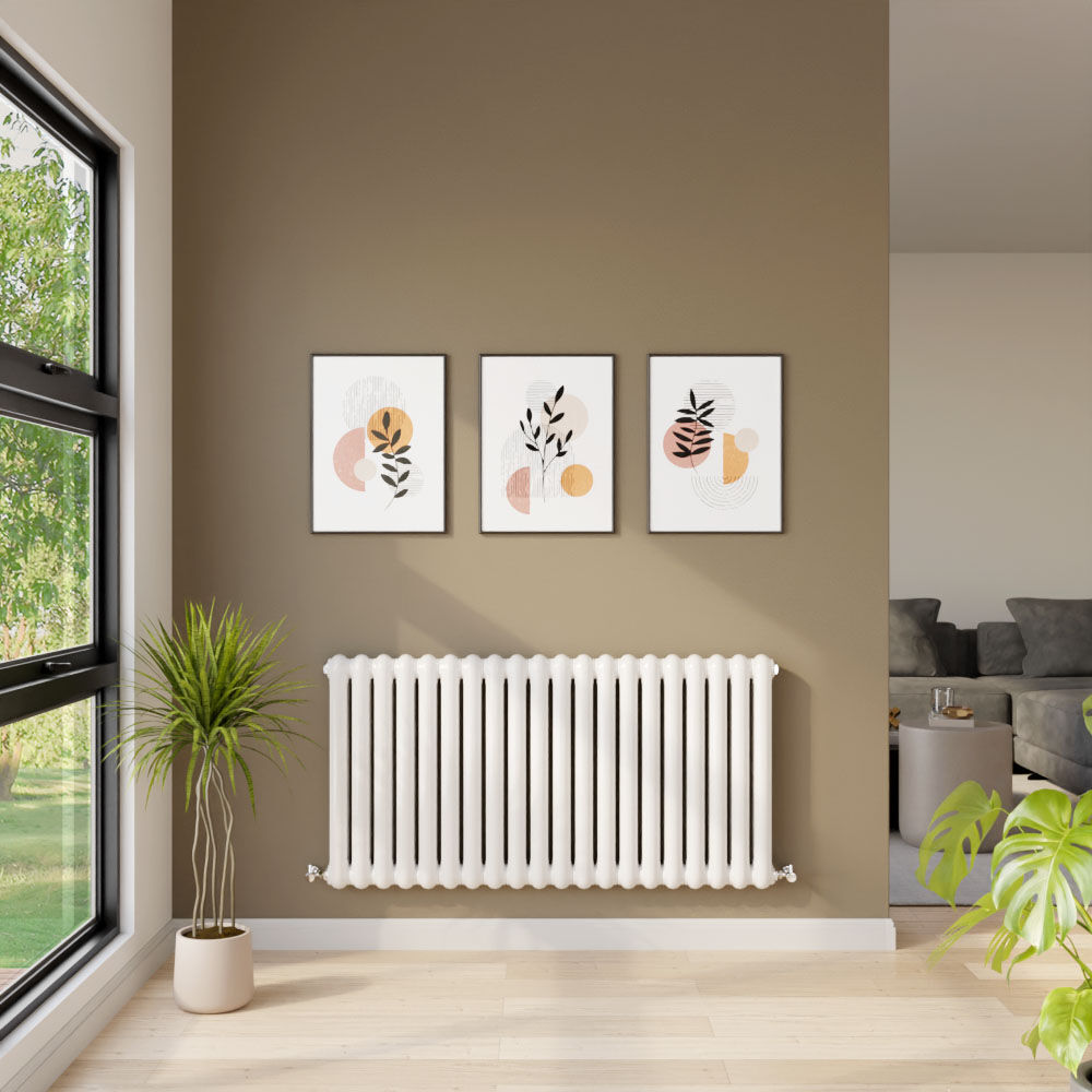 [BHAS003] Balterley Aspire Horizontal Double Panel Radiator, 635mm x 1223mm - Gloss White - Lifestyle 1