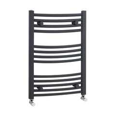 [BHCL102] Balterley Contemporary Heated Vertical Towel Rail with Curved Rails, 1051 BTU, 700mm x 500mm Bathroom Radiator - Anthracite - Cutout