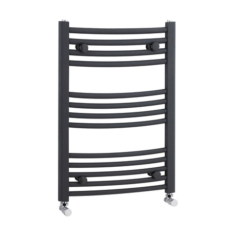 [BHCL102] Balterley Contemporary Heated Vertical Towel Rail with Curved Rails, 1051 BTU, 700mm x 500mm Bathroom Radiator - Anthracite - Cutout