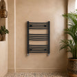 [BHCL102] Brewood Contemporary Heated Vertical Towel Rail with Curved Rails, Anthracite, Choice of Size - Silo