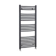 [BHCL104] Balterley Contemporary Heated Vertical Towel Rail with Curved Rails 1689 BTU, 1150mm x 500mm, Bathroom Radiator - Anthracite - Cutout