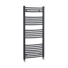 [BHCL104] Brewood Contemporary Heated Vertical Towel Rail with Curved Rails, Anthracite, Choice of Size - Cutout