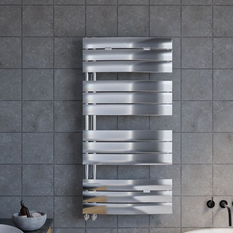 [BHCL336] Balterley Contemporary Heated Towel Rail Curved Panels, 1080mm x 550mm - Chrome - Lifestyle 1