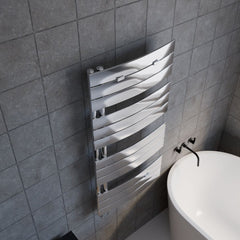 [BHCL336] Balterley Contemporary Heated Towel Rail Curved Panels, 1080mm x 550mm - Chrome - Lifestyle 2