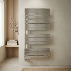[BHCL336] Balterley Contemporary Heated Towel Rail Curved Panels, 1080mm x 550mm - Chrome - Silo