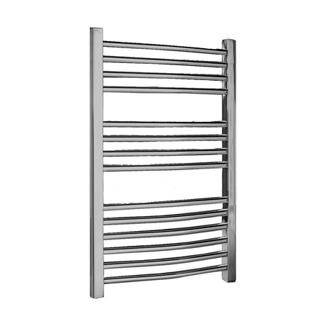 [BHCL385] Heated Vertical Towel Rail with Curved Rails - 710 BTU - 700mm x 500mm - Chrome - Cutout