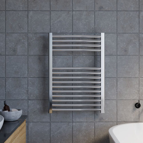 [BHCL385] Heated Vertical Towel Rail with Curved Rails - 710 BTU - 700mm x 500mm - Chrome - Lifestyle 1