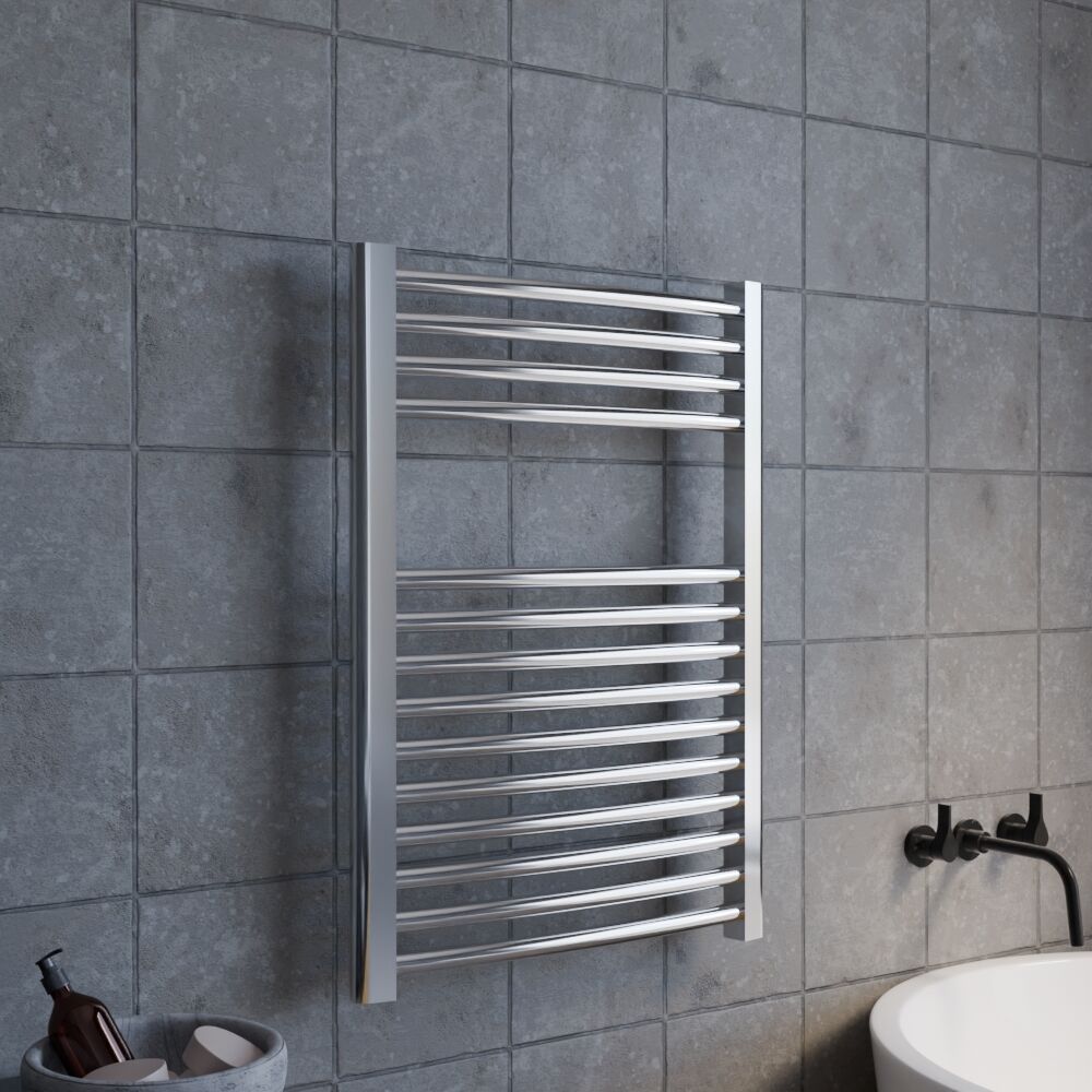 [BHCL385] Heated Vertical Towel Rail with Curved Rails - 710 BTU - 700mm x 500mm - Chrome - Lifestyle 3