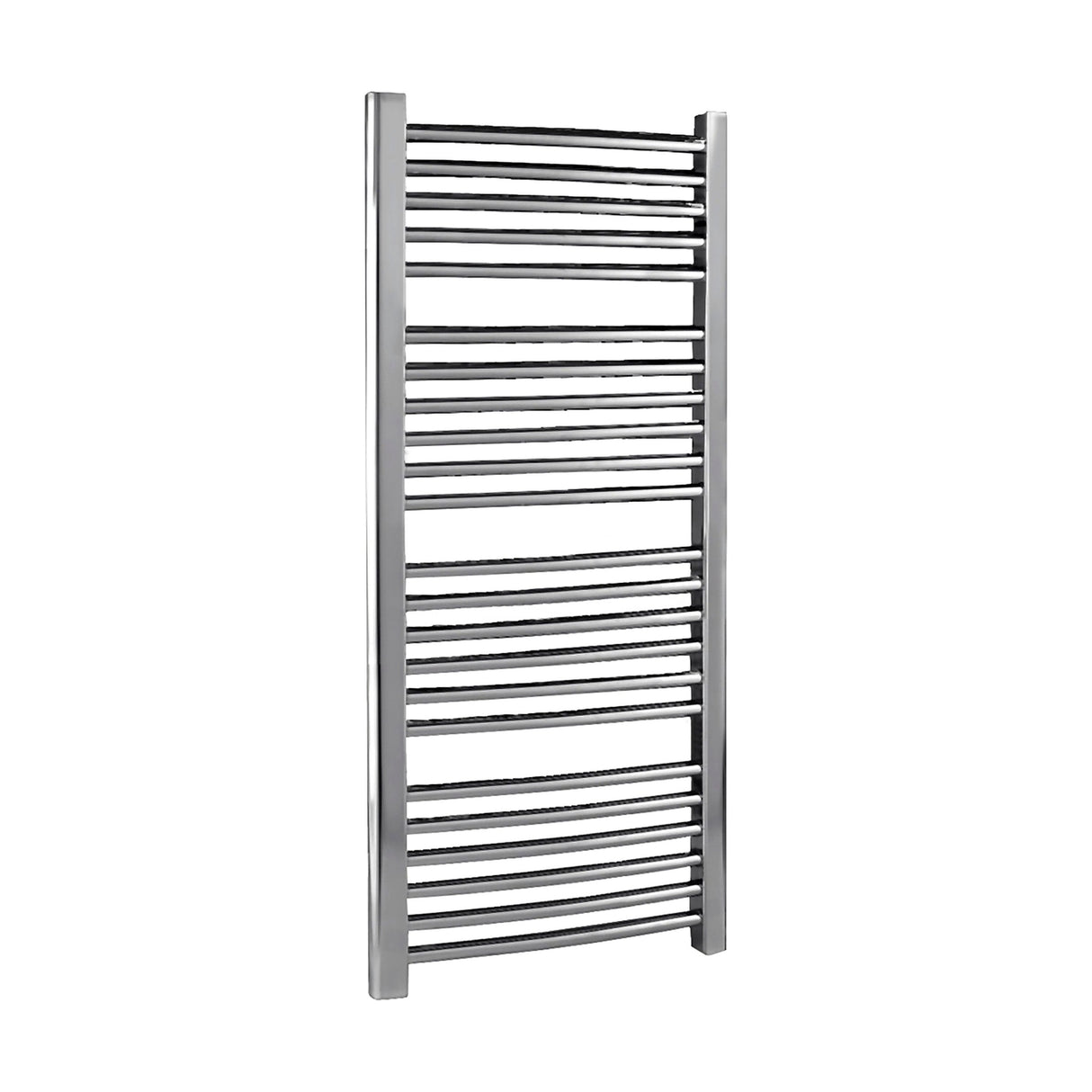 [BHCL386] Brewood Contemporary Heated Vertical Towel Rail with Curved Rails, Chrome, Choice of Size - Cutout