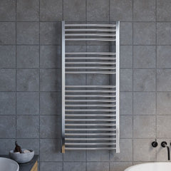 [BHCL386] Heated Vertical Towel Rail with Curved Rails - 1126 BTU - 1100mm x 500mm - Chrome - Lifestyle 1