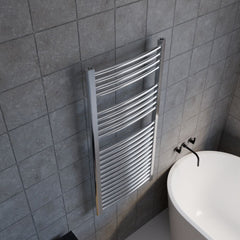 [BHCL386] Heated Vertical Towel Rail with Curved Rails - 1126 BTU - 1100mm x 500mm - Chrome - Lifestyle 2